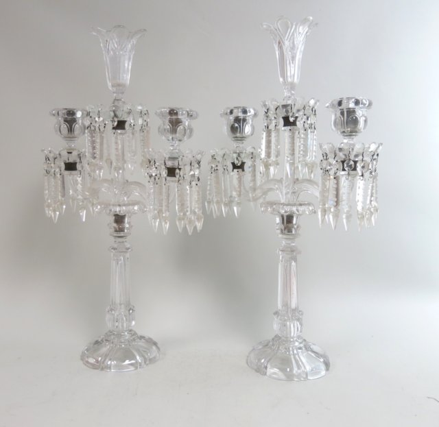 Pair Baccarat 3 Arm Crystal Candelabra (1 of 4)
