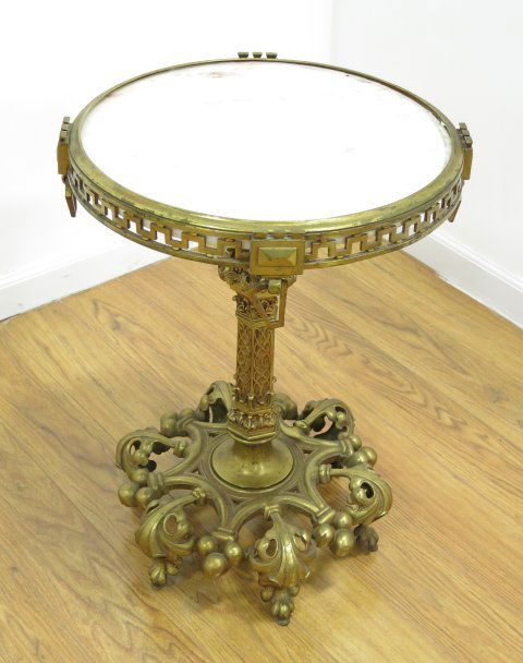 Bronze & marble side table (1 of 5)