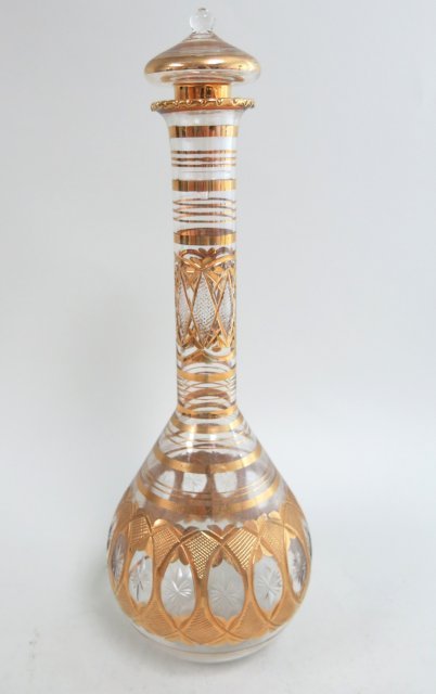 Persian Etched Crystal Bottle (1 of 4)