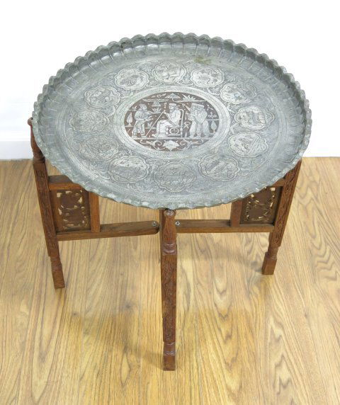 Middle Eastern Round Tray Top Table on Stand (1 of 5)