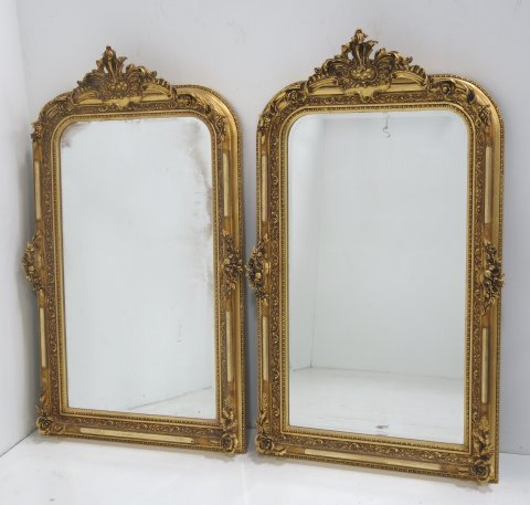 Pair Gilt Wood Mirrors (1 of 3)