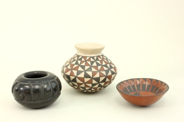 Three Native American Pottery Pieces (1 of 9)