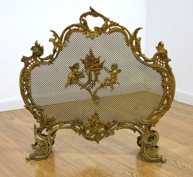 French Bronze Firescreen with Angels (1 of 4)