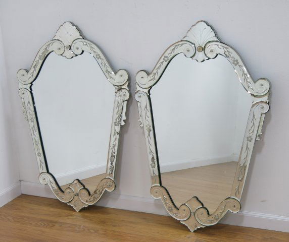 Pair Venetian style Mirrors (1 of 4)
