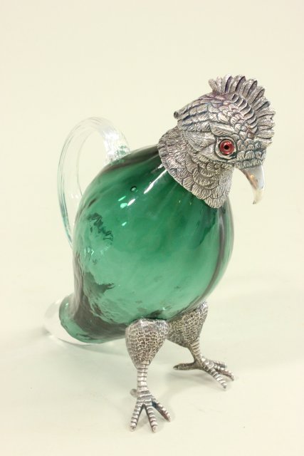 Silver Plated & Glass Bird Claret Jug (1 of 5)