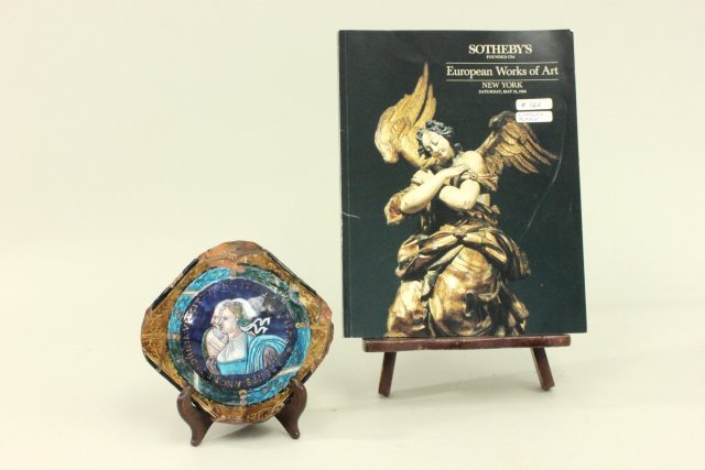 Limoges Enamel Painted Domed Plaque & Book (1 of 10)
