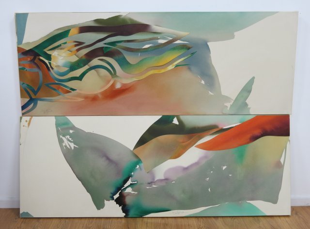 Peter Kitchell, Pair of Mixed Media Abstracts (1 of 8)