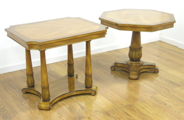 Two Matched Fruitwood Lamp Tables (1 of 5)