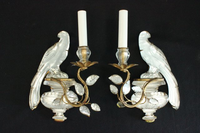Pair Crystal Bird Form Sconces (1 of 7)