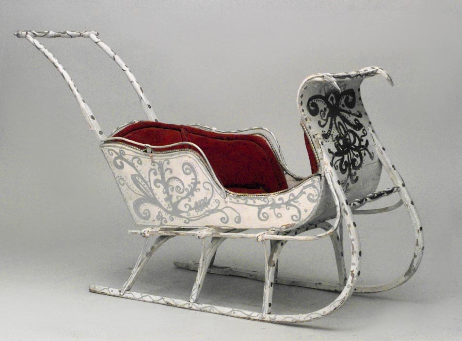 Neo-classic Style White Painted Child's Sleigh (1 of 1)