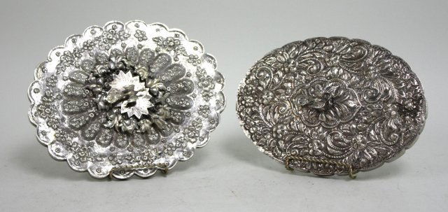 Two Turkish Silver Oval Mirrors (1 of 8)