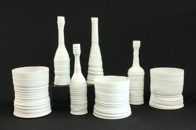 Lot of 7 James Makins White Ceramic Vases (1 of 9)
