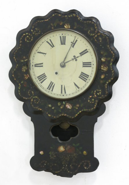 Victorian Papier Mache Wall Clock (1 of 3)