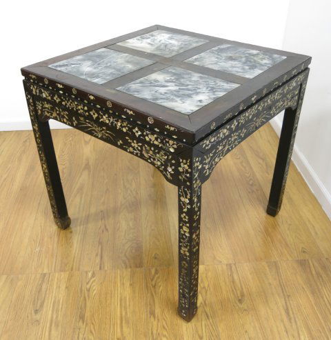 Chinese Marble Inset Table with Inlay (1 of 7)
