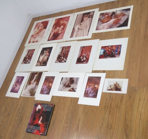 Rebecca Blake, 14 Photos: With book "Forbidden Dreams" by Rebecca Blake, published 1984. 10 of 14 signed in silver marker or red crayon. Rebecca Blake, Belgium/American (born 1949). Various sizes, approx. 10" H x 7" W, 12" H x