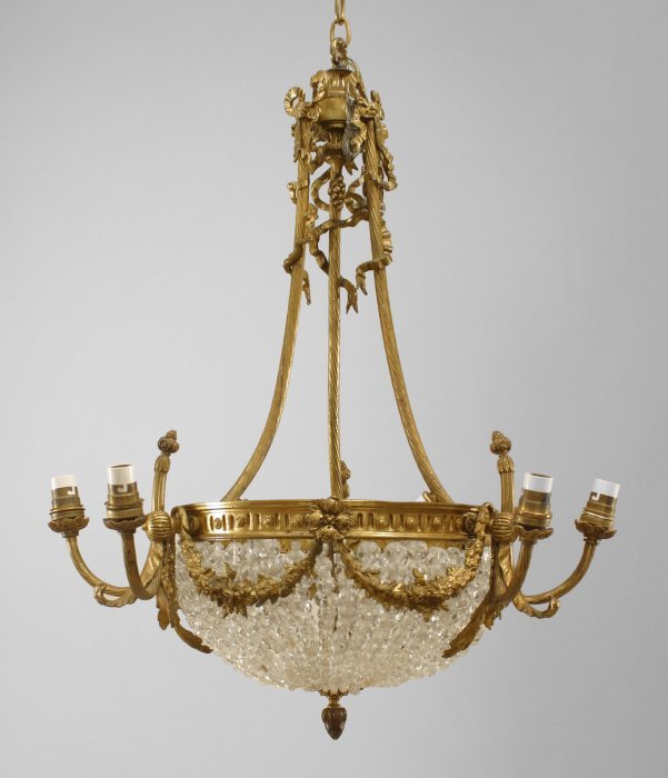 Louis XVI Style Ormolu 6 Light Chandelier (1 of 1)