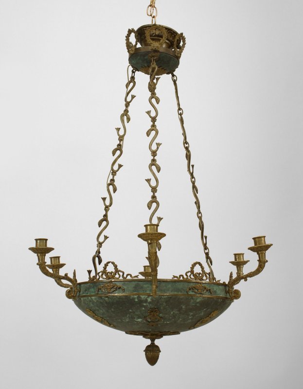 Empire Style Ormolu & Patinated Bronze Chandelier (1 of 1)