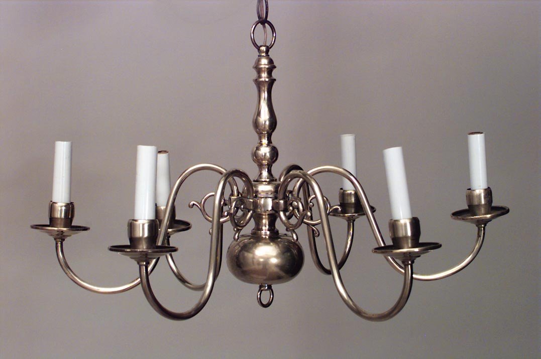 Dutch Rococo Style 6 Light Brass Chandelier (1 of 1)