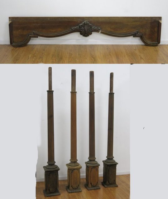Set of 4 Wood Columns & Valance (1 of 7)
