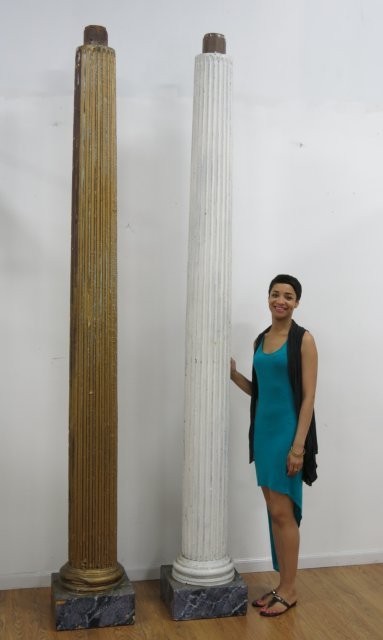 Pair of Monumental Painted Wood Columns (1 of 4)
