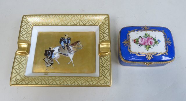 Hermes Paris Ashtray & Limoges Porcelain Box (1 of 7)