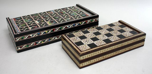 2 Syrian Inlaid Backgammon Boxes (1 of 9)