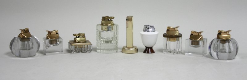 9 Brass & Glass Table Lighters (1 of 8)