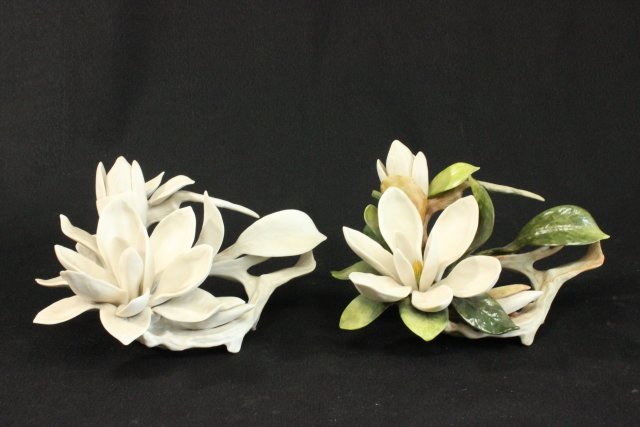 2 Cybis Flower Decorations: Approx. 5" x 8". (4106)