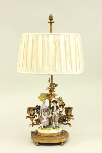 French Porcelain & Bronze 2 Arm Candelabra (1 of 5)