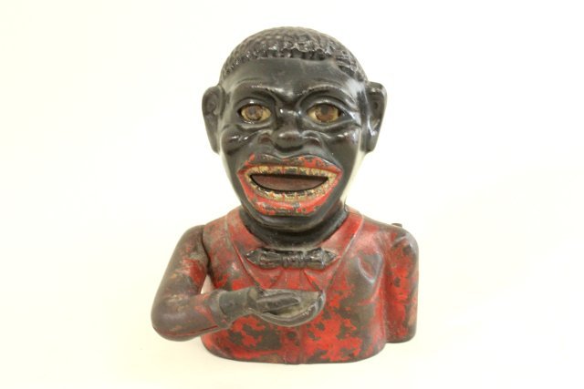 "Jolly N..." Metal Toy Bank: Approx 6" H.