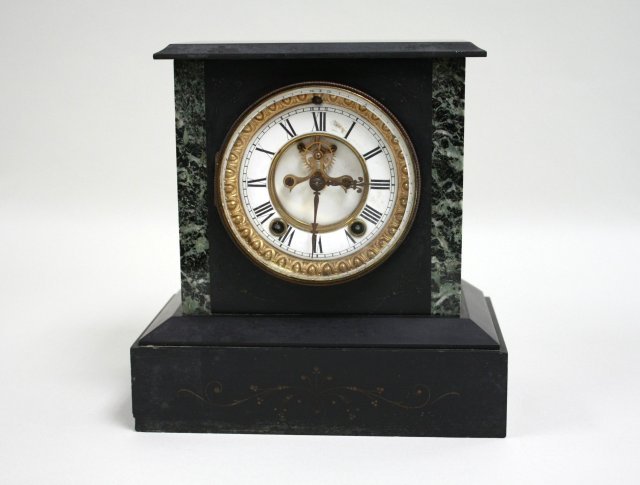 Ansonia Slate & Green Marble Clock (1 of 6)