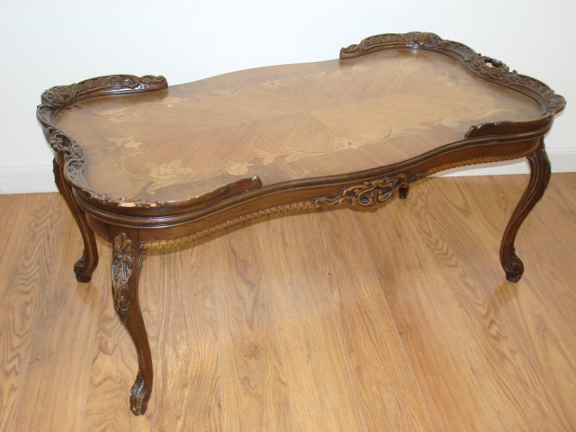 Marquetry Inlaid Walnut Coffee Table (1 of 6)