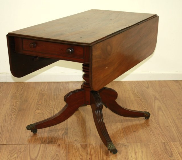Duncan Phyfe Style Drop Leaf Mahogany Table (1 of 6)