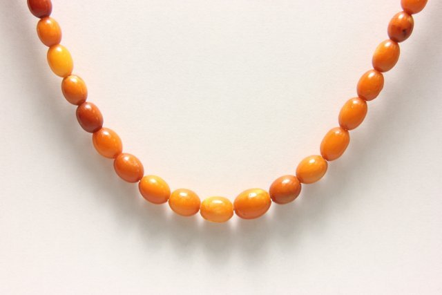 String of Amber Custard Beads (1 of 3)