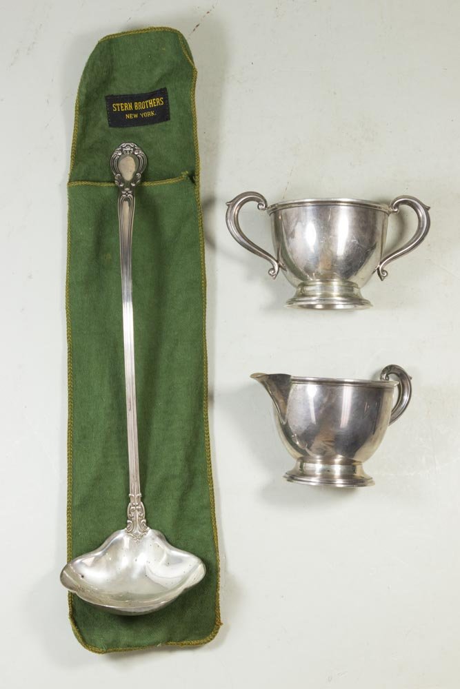 Sterling Silver Gorham Ladle, Sugar & Creamer (1 of 8)