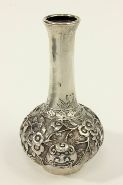 Antique Chinese Silver Miniature Bud Vase (1 of 5)