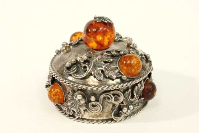 Continental Silver & Amber Pill Box (1 of 6)