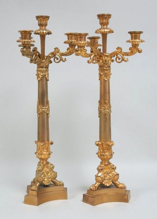 Pair of Brass 4 Light Candelabra (1 of 4)
