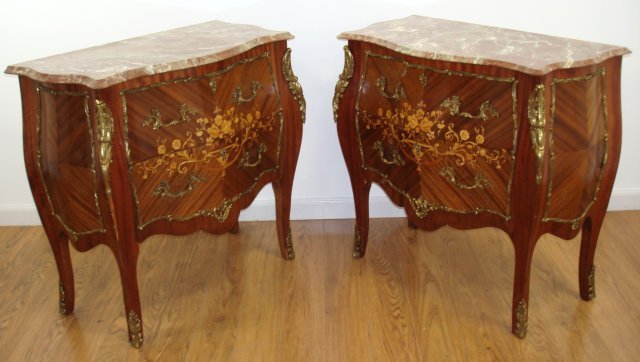 Pair of French style Marquetry Commodes (1 of 5)