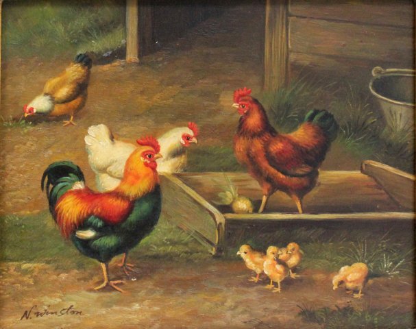 N. Winston " Barnyard Chickens" (1 of 5)
