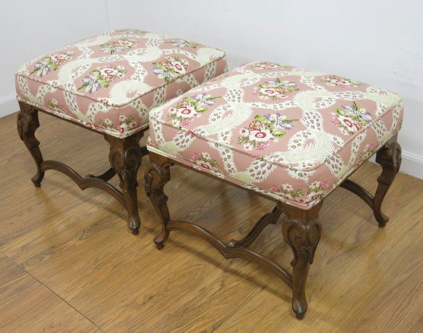 Pair of Walnut Footstools (1 of 4)