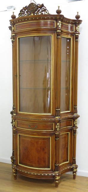 French Style Marquetry Display Cabinet (1 of 3)