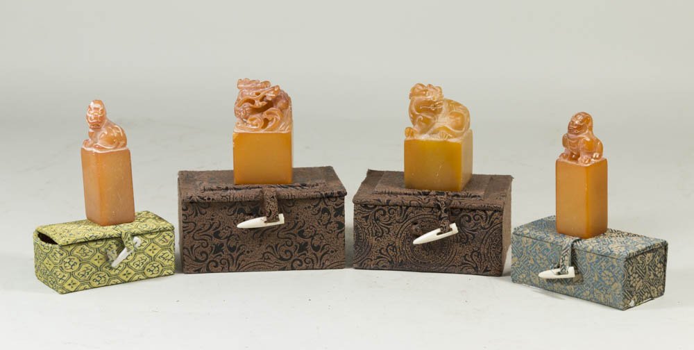 Set of 4 Chinese Stone Seals (1 of 7)