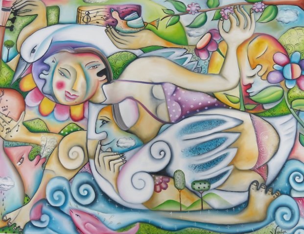 Villanueva, Veralyn, Acrylic on Canvas, Abstract (1 of 5)