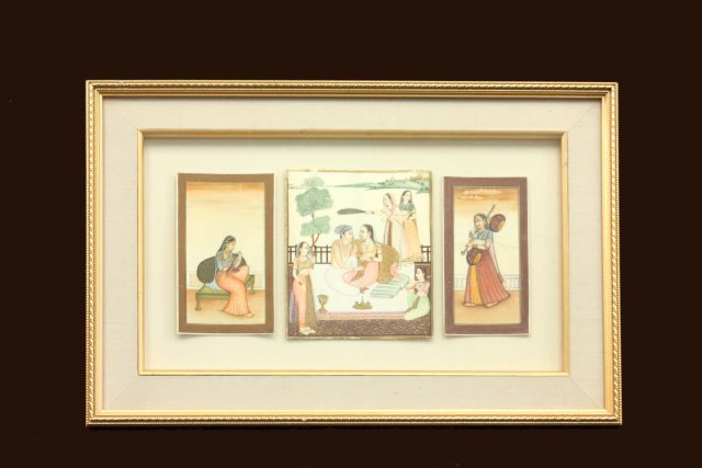 3 Indian Watercolors Mounted & Framed (1 of 4)