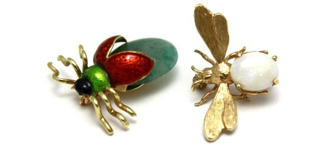 2, 14kt Gold Bug Pins (1 of 6)