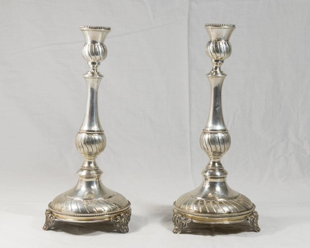 Pair Sterling Silver Candlesticks (1 of 5)