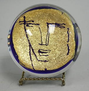 Luigi Benzoni, (1956) "Beatus Vir" Paperweight: Glass. Signed & dated on underside, Luigi Benzoni 2006. (4126)