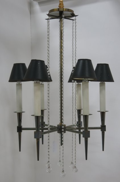Tommi Parzinger Silvered 6 Light Chandelier (1 of 2)