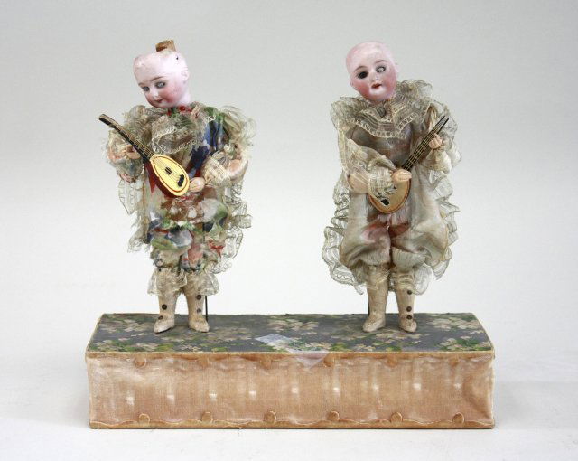 Automaton Doll Musicians Mounted on Cloth Base (1 of 5)